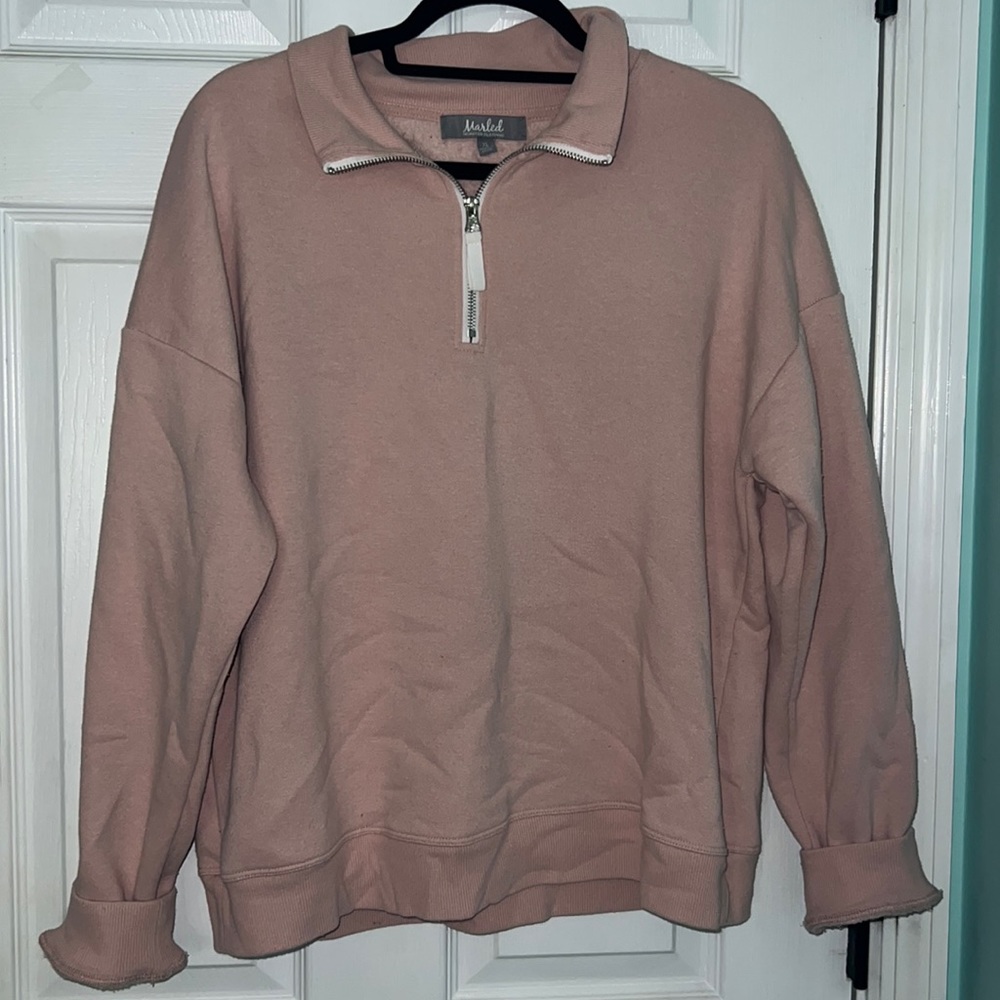 Blush pink, half zip